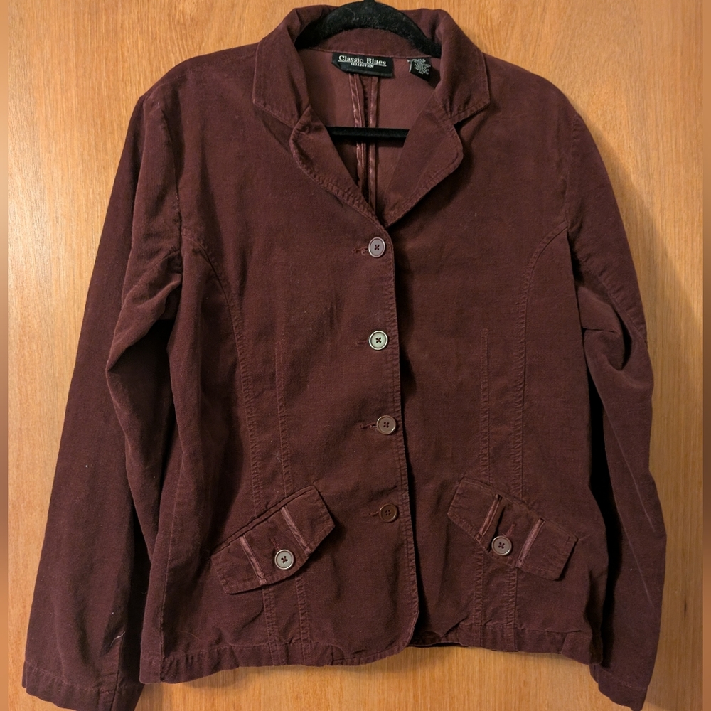 100% Cotton Women's Maroon Blazer